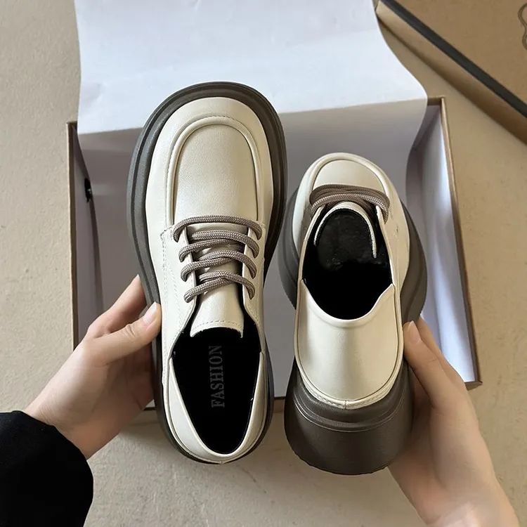 英伦风小皮鞋女2025新款春秋季鞋子百搭乐福鞋厚底单鞋复古休闲鞋