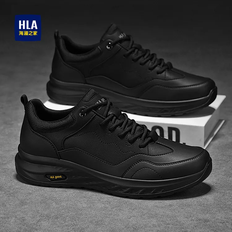 HLA/海澜之家男鞋春季新款百搭防水黑色休闲鞋男士软底跑步运动鞋商品图