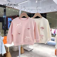 皇室童缘童装秋季女童新款时尚休闲蝴蝶结小兔卫衣17730232016/7