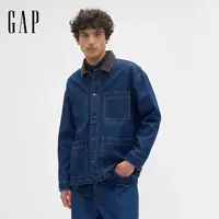 Gap男装2025秋季新款纯棉工装拼接翻领多口袋夹克美版DR823703