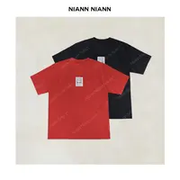 NiannNiann 新品女装复古宽松海报贴画圆领水洗T 16180