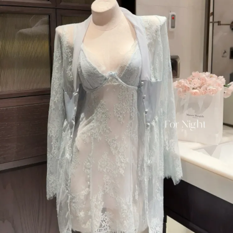爱丽丝性感仙御睡裙露背夏季网纱蕾丝吊带睡裙居家服女战袍