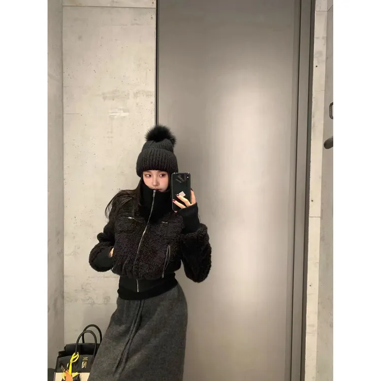 软糯摇粒绒仿羊羔毛外套女2025冬季新款高级感加厚保暖夹克上衣