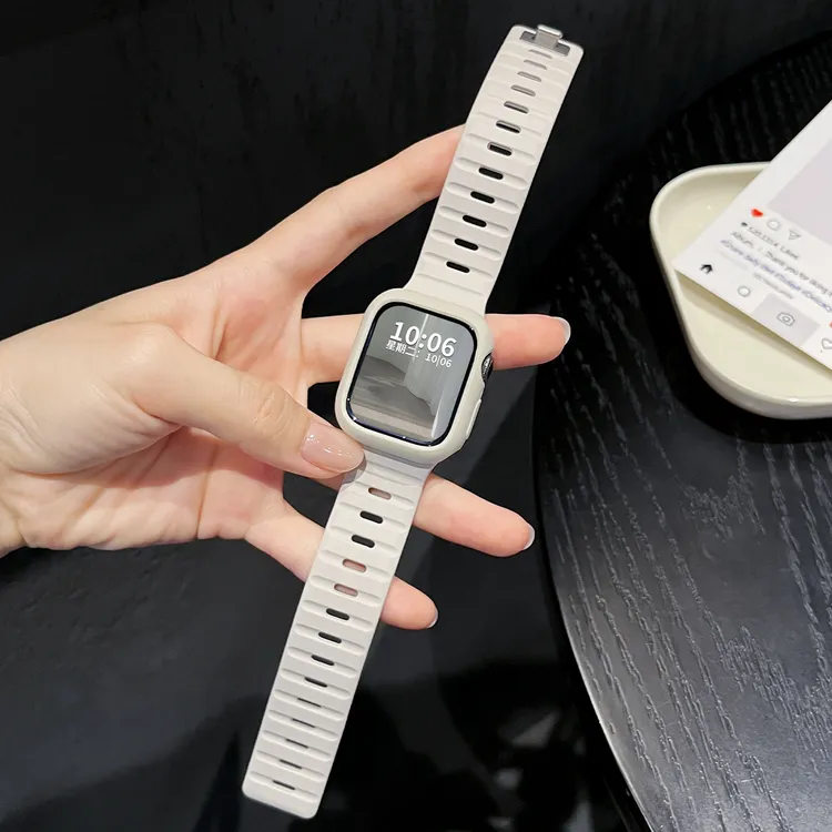 透气硅胶表带适用iwatch手表applewatch苹果手表气质夏季S10配件