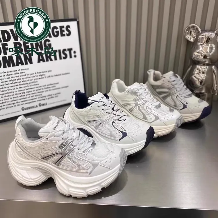 啄木鸟厚底增高轻便老爹鞋女2025夏季新款百搭透气网面休闲鞋女款