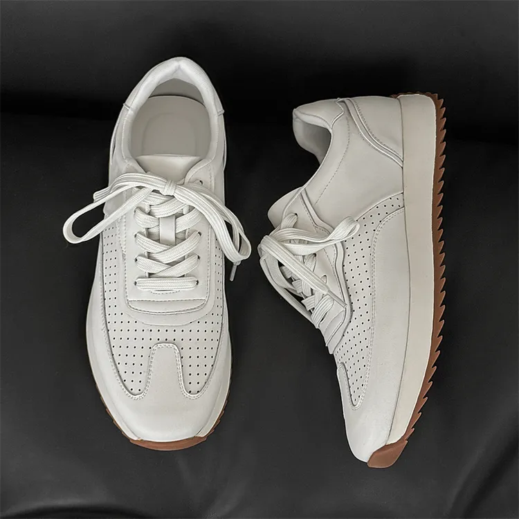 男鞋2025新款夏季透气小白鞋潮流休闲板鞋复古时尚百搭软底阿甘鞋