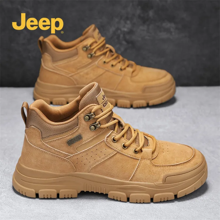 jeep吉普马丁靴男款2025秋季新款增高户外登山鞋复古工装靴大黄靴