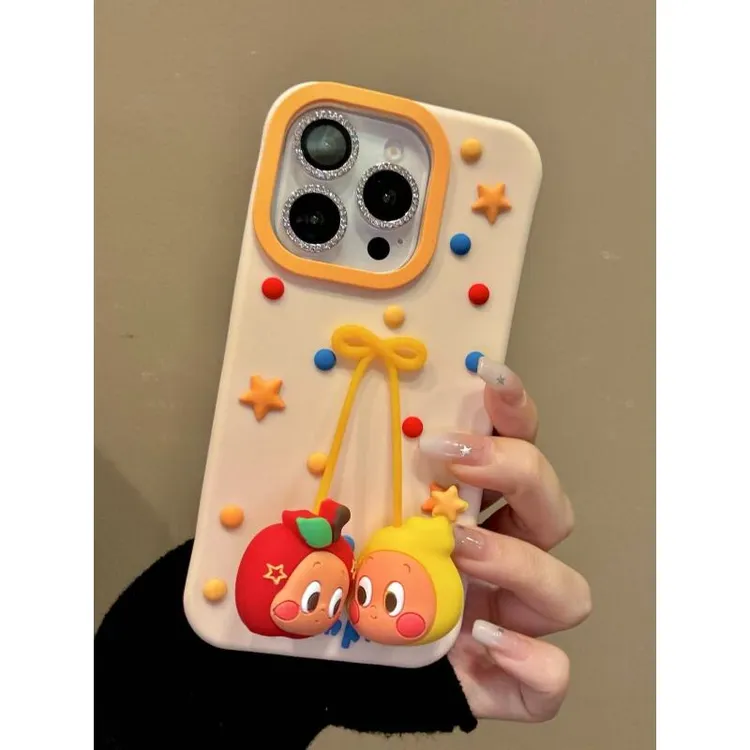 卡通彩色波点苹果星星宝宝适用iphone17promax苹果16手机壳硅胶软