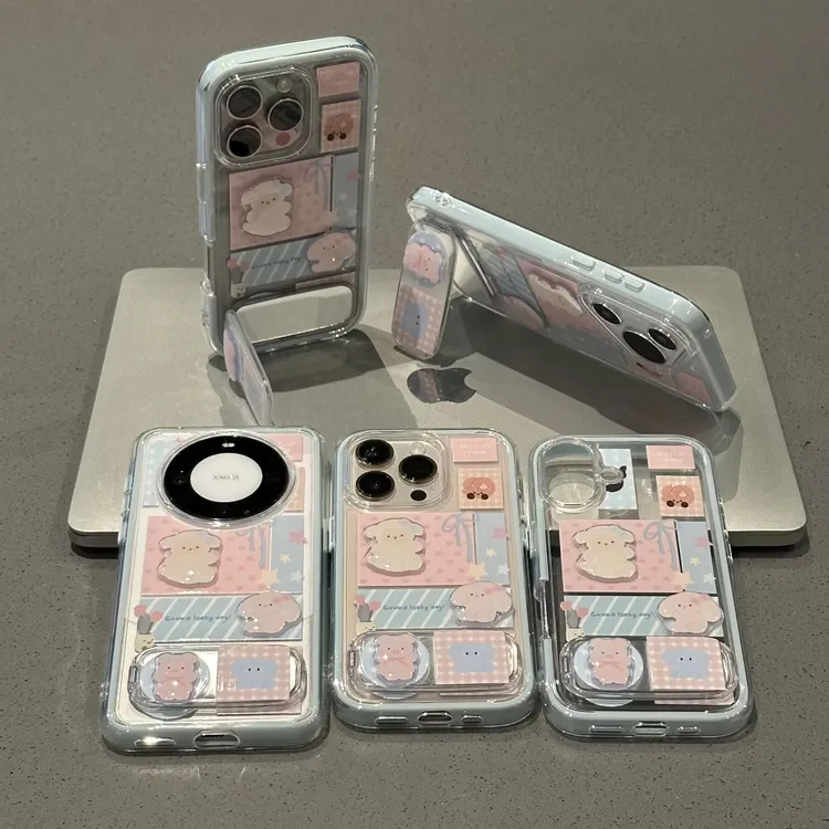 蓝框条纹适用华为mate60苹果oppo小米15promax防摔vivo手机壳女