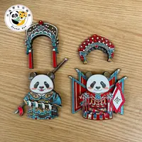 【熊猫灵岩迈迈豫剧冰箱贴】原创设计灵岩迈迈冰箱贴定制特色文创