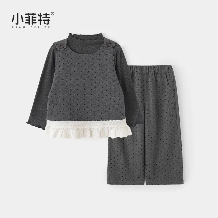 【背心+T恤衫+长裤】小菲特女童秋装休闲时尚上衣三件套YNTQ52836