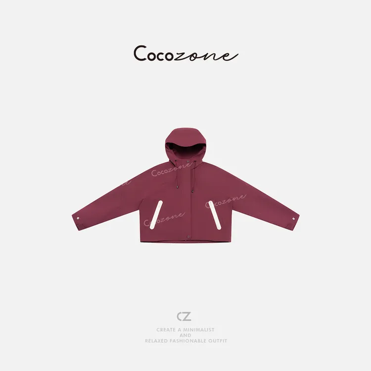 COCO ZONE 刘一一“嘉年华”春季简约连帽抽绳女式外套CD2A0032