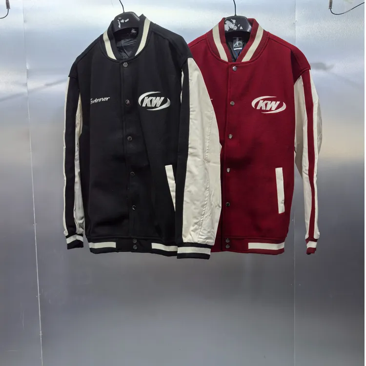 P04-62115-KW(瑕疵染色)春秋季后背经典印花时尚棒球服外套