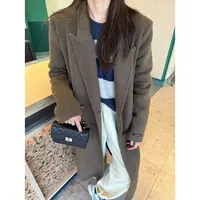 no褪 绿色长款苏力羊毛大衣179