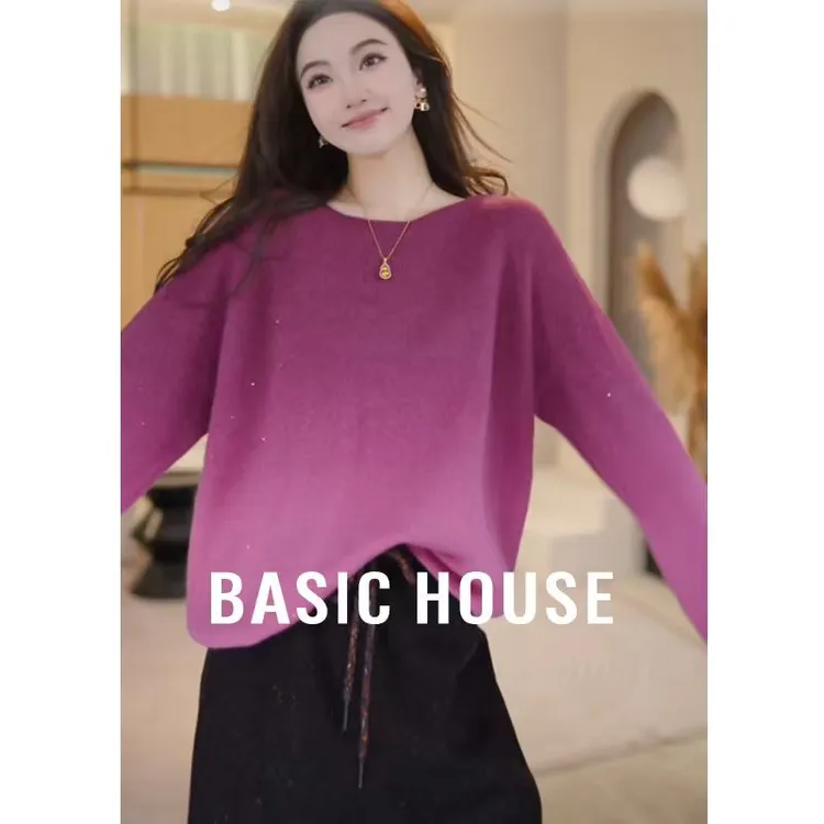 Basic House/百家好厚款染色不褪色衫针织B1195B53G42
