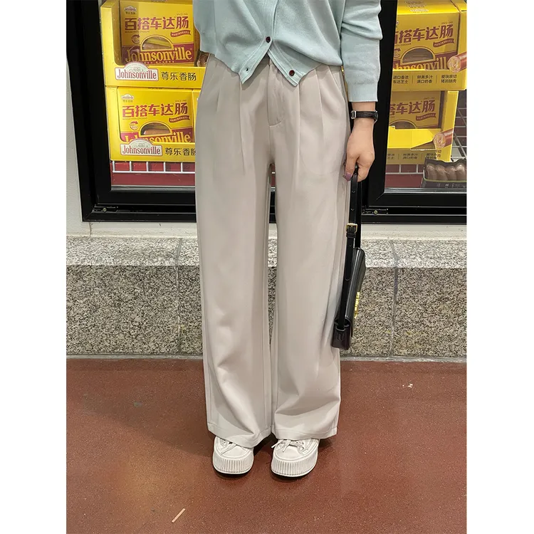 WenWen小个子显瘦高腰春秋休闲西装裤百搭垂感外穿裤子2502