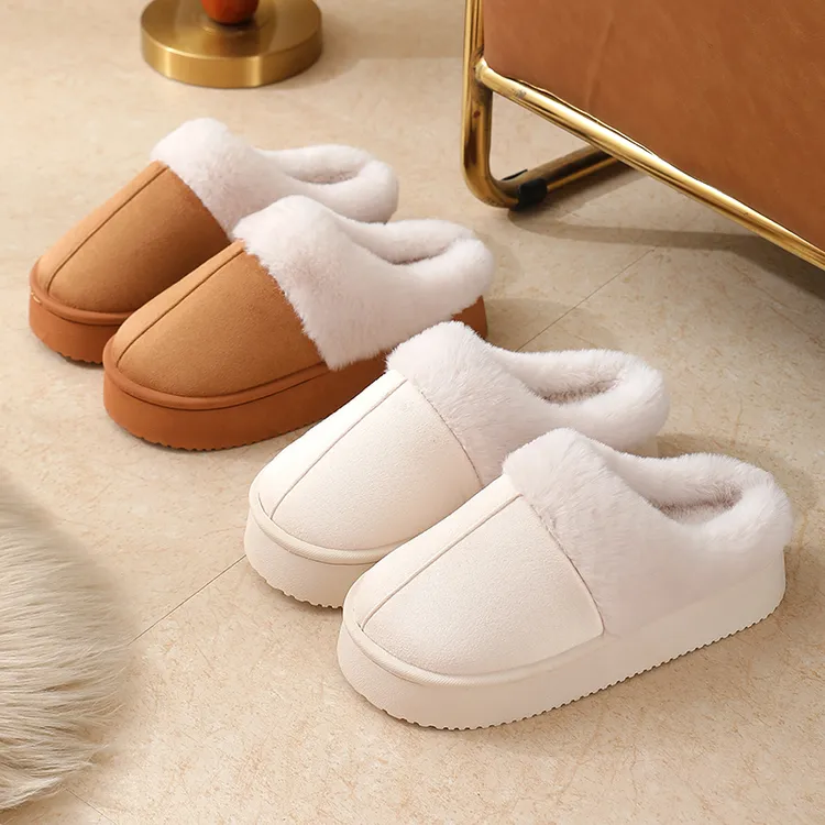 棉拖鞋加绒保暖居家情侣棉拖防滑加厚月子鞋毛毛拖鞋男女
