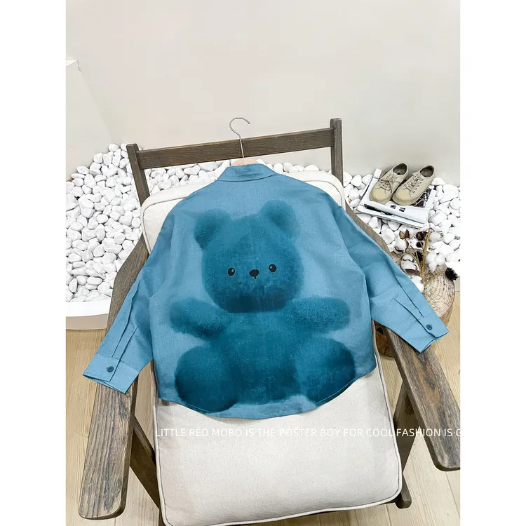 【现现】童装男童长袖衬衫2025春秋新款儿童上衣外套MMY831272