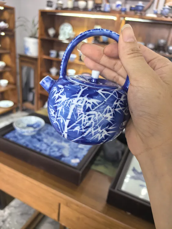 景德镇手绘茶提梁壶