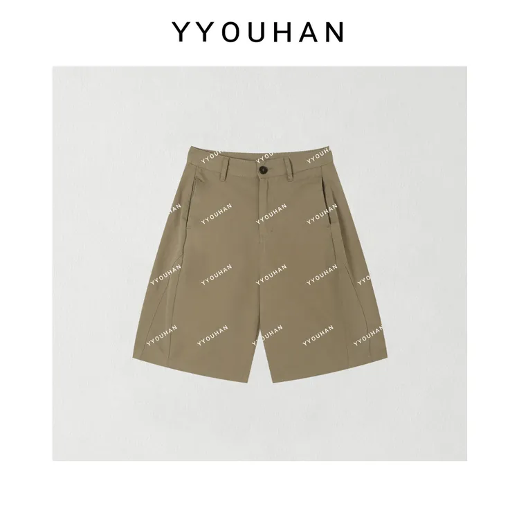 YYOUHAN 2025夏季小众设计立体剪裁显瘦百搭中裤休闲裤 2505C2907