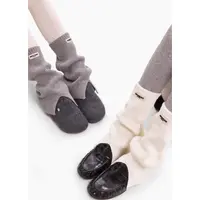 奶白色袜套女秋冬款羊毛奶白色百搭腿套卡其中筒袜保暖灰色袜套
