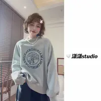 【印花小立领卫衣】【内里一体奥利绒】潇潇自制韩版印花卫衣XA0030