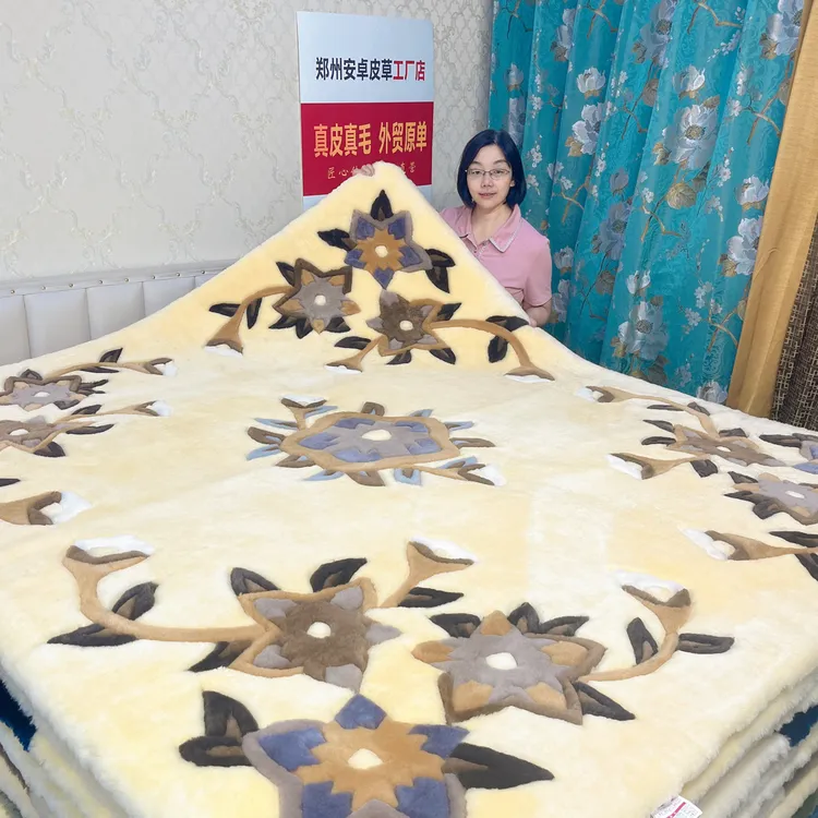 真皮真毛高密度皮毛一体加厚床垫床毯绒毯毛毯褥子家居防潮防湿