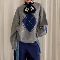 FUJIA STYLE新款韩版简约撞色百搭时尚大菱格B251329