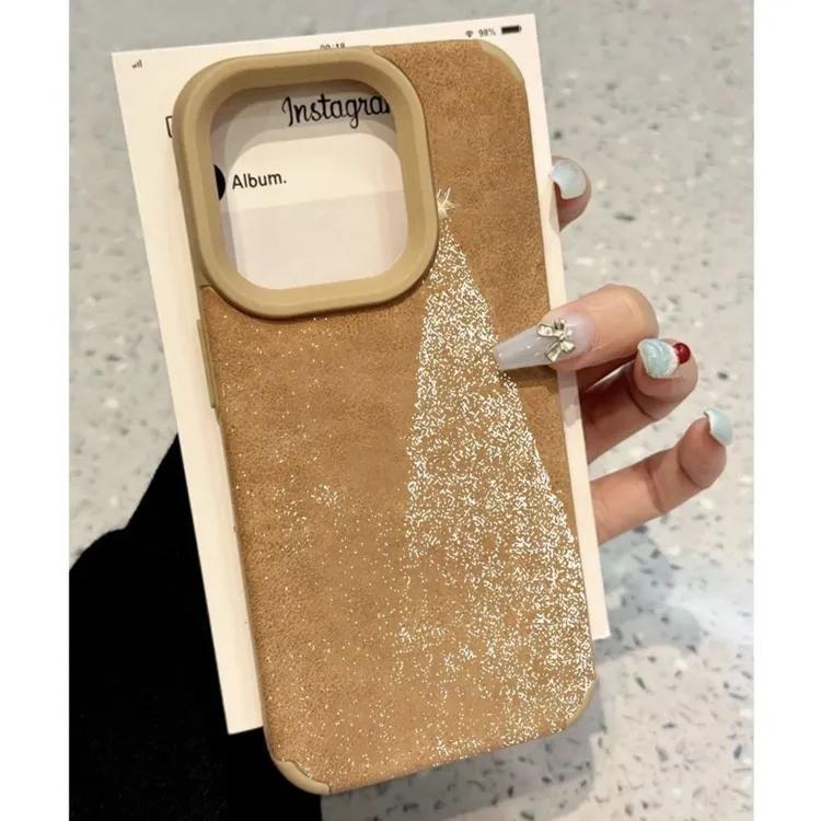 BANCA白点圣诞树翻毛皮秋冬适用苹果17/16手机壳华为vivo小米oppo