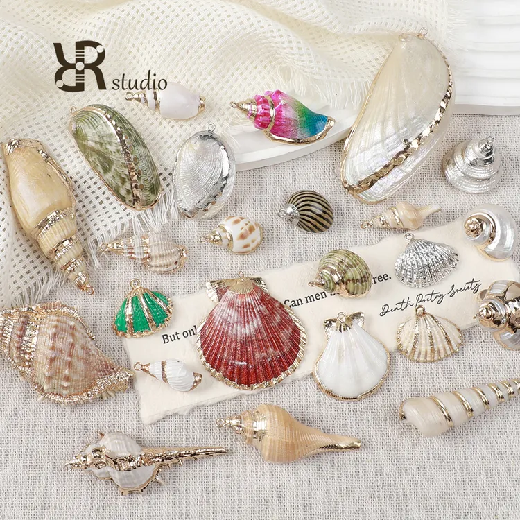 天然贝壳海螺海星散珠手工diy海边沙滩编织吊坠材料手链项链配件