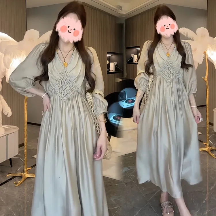 早春新款温柔法式高级感气质连衣裙女装百搭显瘦收腰时尚小清新女