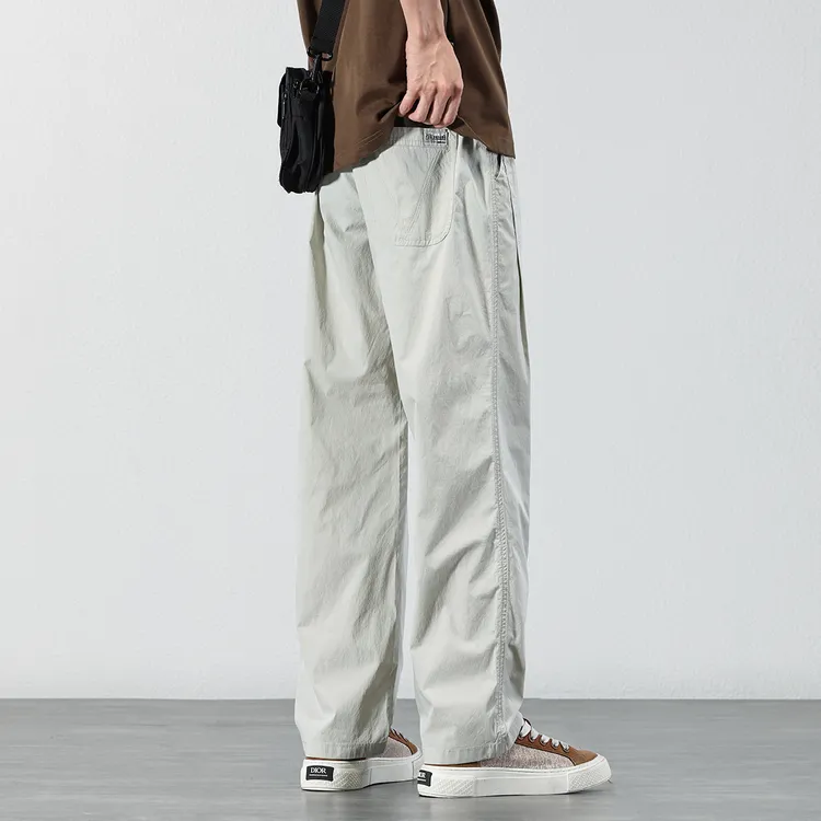 纯色基础休闲裤男2025春夏薄款潮牌宽松阔腿长裤潮流百搭直筒裤子