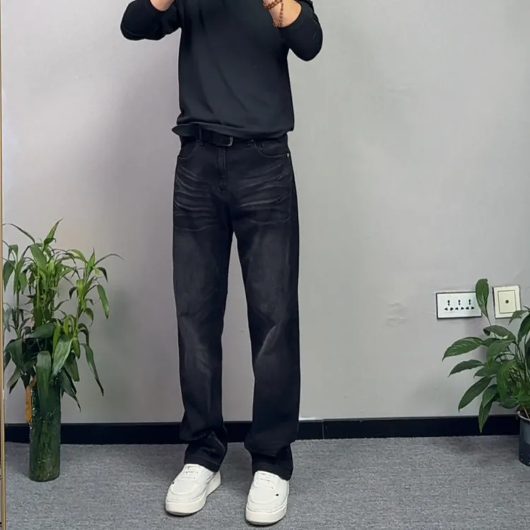 秋季新款男士经典直筒牛仔裤百搭弹力显高显瘦宽松潮流休闲长裤男