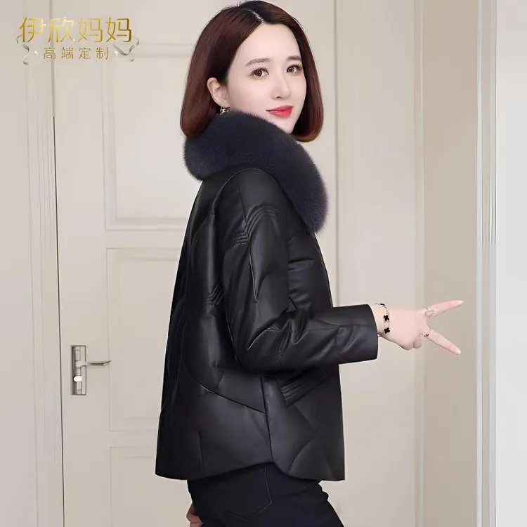 冬季棉服短款小个子2025新款海宁皮衣狐狸毛领棉袄女士外套秋冬款