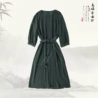 【周年庆】品牌新款桑蚕丝中长款宽松连衣裙51650