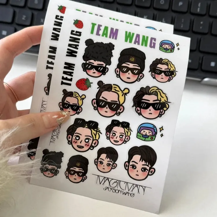 teamwang王嘉尔应援演唱会贴纸CCD电脑笔记本手账咕卡手机贴背胶