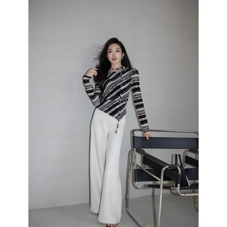 MEINA【日光浮影】直筒百搭休闲直筒显瘦高级感气质高腰垂感休闲裤