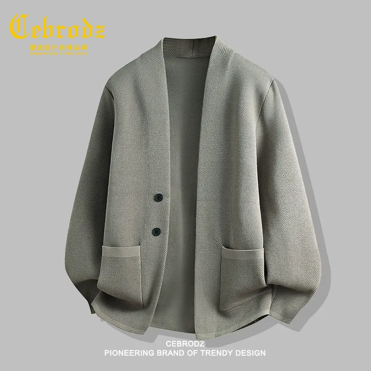 法国Cebrodz开衫针织衫男款2025秋季毛衣外套商务休闲修身毛衫男