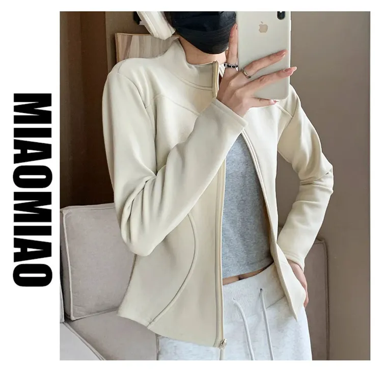 6093加绒时尚洋气遮肉显瘦瑜伽款新款上衣