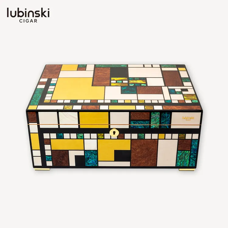 LUBINSKI 贝壳方格限量版大容量储存箱雪松木保湿盒 YJA-60051