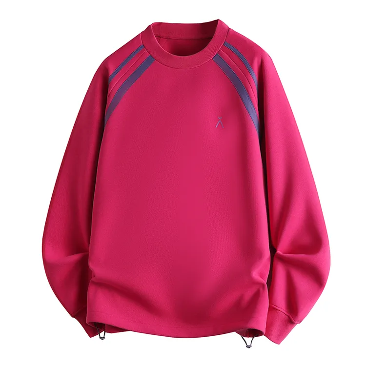 秋冬新款纯色圆领卫衣插肩设计男女同款轻潮卫衣潮流打底衫上衣女