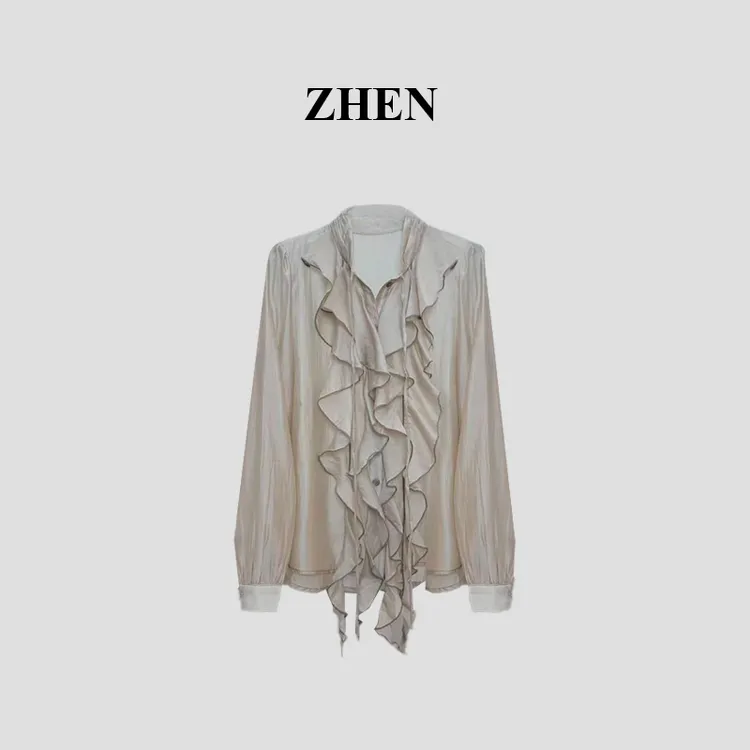 【ZHEN】25K01203 2025新款时尚气质休闲百搭衬衫上衣女