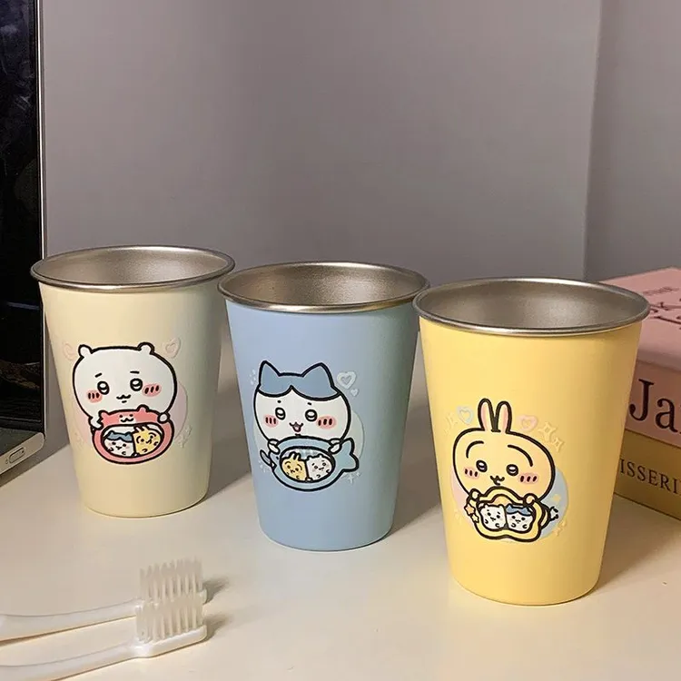 吉伊漱口杯家用304可爱不锈钢高颜值情侣刷牙洗漱杯子