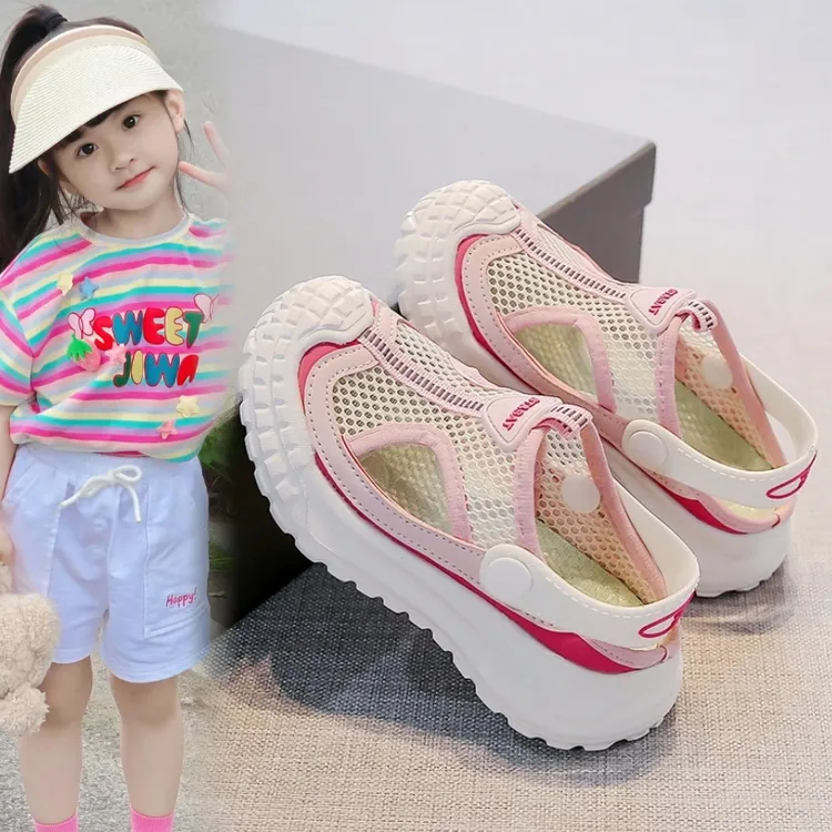 巴布豆儿童两穿凉鞋女童外穿凉拖鞋夏季2025新款小学生洞洞沙滩鞋