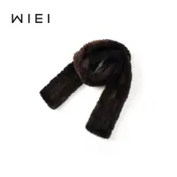 《WI EI》水貂毛*毛茸茸自然光泽双面编织皮草围巾围脖 W25211121
