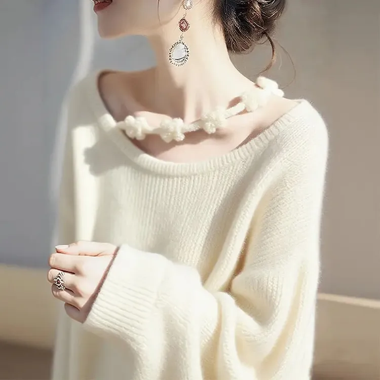 软糯针织衫女慵懒高级感洋气2025新款薄款韩系氛围感早秋穿搭上衣