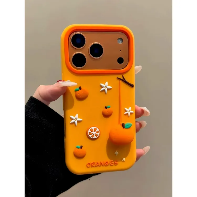 适用苹果iphone17promax硅胶橘子16pro创意15寓意新年14ins手机壳