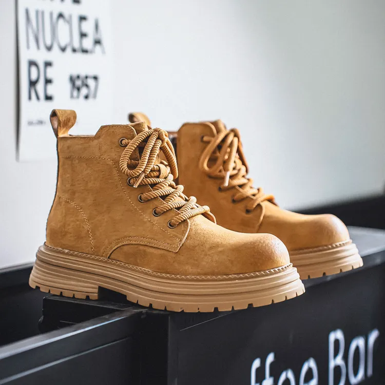 四季高帮靴子拉链增高马丁靴增高复古厚款侧拉链