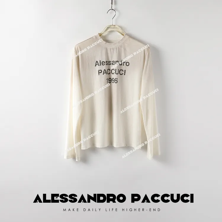 AP洛哥20836X/31005TT【回忆1996】棉 手工喷染印花做旧打底长袖T恤