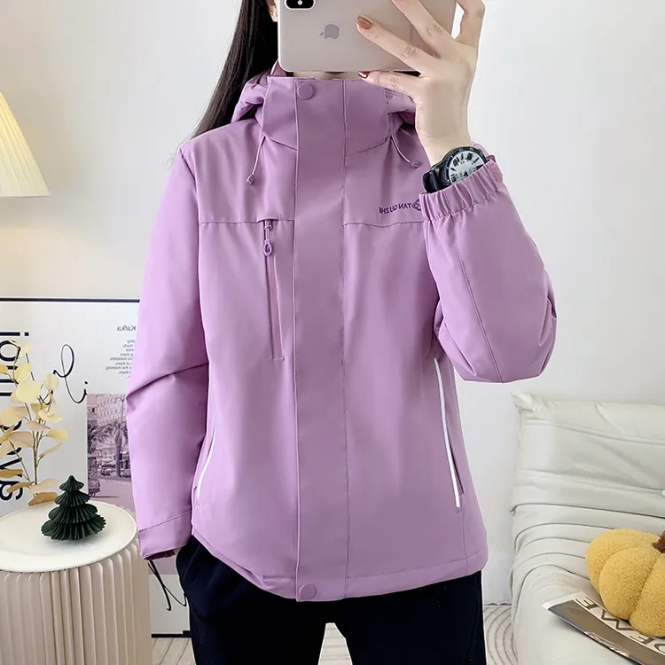 90新国标白鸭绒羽绒服冲锋衣中老年女户外冬季保暖外套休闲衣服